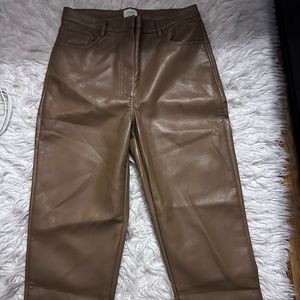 Aritzia wide leg leather pants